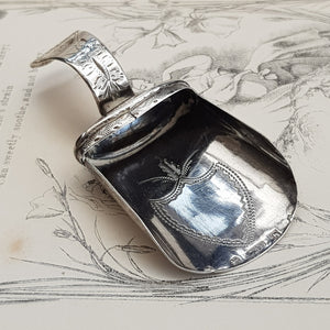Sterling Silver Coal Shovel Style Tea Caddy Spoon Antique Georgian Birmingham Circa 1805