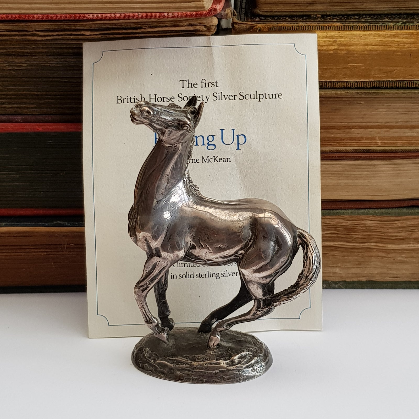 Sterling Silver Sculpture British Horse Society Vintage J Pinches London c1975