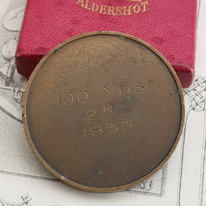 Rare Bronze Struck RAF Medal Singapore Inter Service Sport Legend Engraved Circa 1953