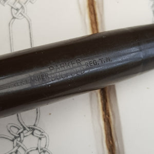 G.E.O S. Parker Duo fold Black Resin Fountain Pen With 14k Nib Vintage Circa 1930's