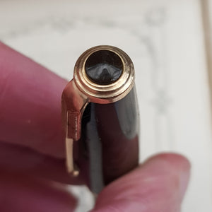 G.E.O S. Parker Duo fold Black Resin Fountain Pen With 14k Nib Vintage Circa 1930's