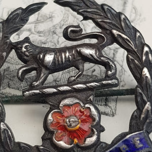 Sterling Silver Enamel Sweetheart Badge Hampshire Regiment Antique circa 1915