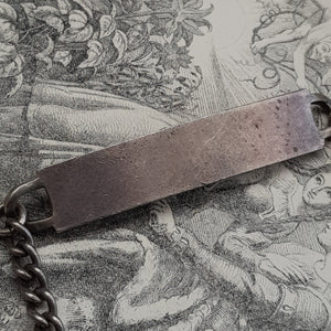 Sterling Silver Identity Tag Curb Link Bracelet No Legend Vintage London Circa 1967