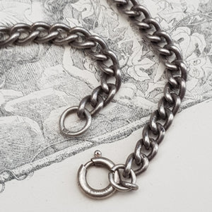 Sterling Silver Identity Tag Curb Link Bracelet No Legend Vintage London Circa 1967