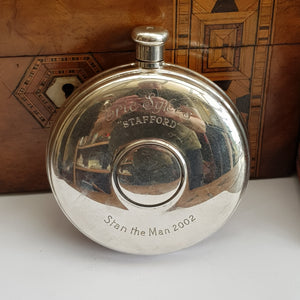 Rare Celebrity Owned Sterling Silver Hip Flask Eric Sykes Stan The Man Birmingham circa 2000