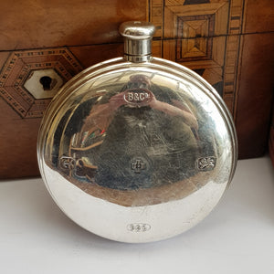 Rare Celebrity Owned Sterling Silver Hip Flask Eric Sykes Stan The Man Birmingham circa 2000