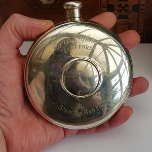 Rare Celebrity Owned Sterling Silver Hip Flask Eric Sykes Stan The Man Birmingham circa 2000