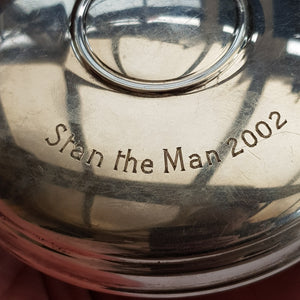 Rare Celebrity Owned Sterling Silver Hip Flask Eric Sykes Stan The Man Birmingham circa 2000