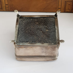 Sterling Silver Hinge Lidded And Fitted Trinket Box Antique Chester Circa 1924