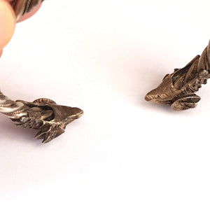 German Solid Silver Celestial Pagan Gothic Rams Head Plaited Rope Bangle Antique Circa 1900