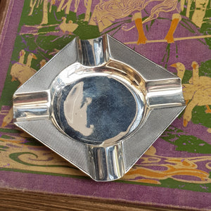 Sterling Silver Mappin & Webb Engine Turned Ashtray Vintage Sheffield circa 1935