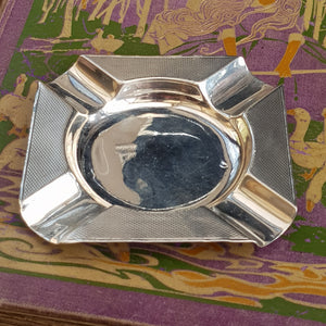 Sterling Silver Mappin & Webb Engine Turned Ashtray Vintage Sheffield circa 1935