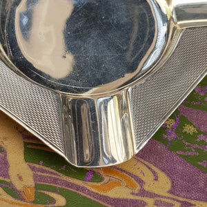 Sterling Silver Mappin & Webb Engine Turned Ashtray Vintage Sheffield circa 1935
