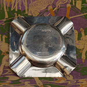 Sterling Silver Mappin & Webb Engine Turned Ashtray Vintage Sheffield circa 1935