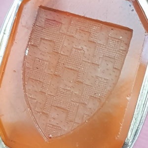 9k Gold Fob Seal With Carnelian Knights Shield Crest Intaglio Antique Georgian Circa 1800