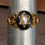 18k Gold Black Enamel Pearl Hair Back Mourning Ring Antique Georgian Circa 1820's