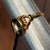 18k Gold Black Enamel Pearl Hair Back Mourning Ring Antique Georgian Circa 1820's