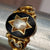 18k Gold Black Enamel Pearl Hair Back Mourning Ring Antique Georgian Circa 1820's