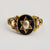 18k Gold Black Enamel Pearl Hair Back Mourning Ring Antique Georgian Circa 1820's