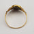 18k Gold Black Enamel Pearl Hair Back Mourning Ring Antique Georgian Circa 1820's