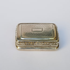 Sterling Silver Vinaigrette With Stylised Gilded Love Heart Grille Antique Georgian Circa 1819