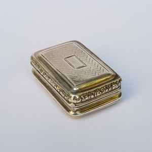 Sterling Silver Vinaigrette With Stylised Gilded Love Heart Grille Antique Georgian Circa 1819