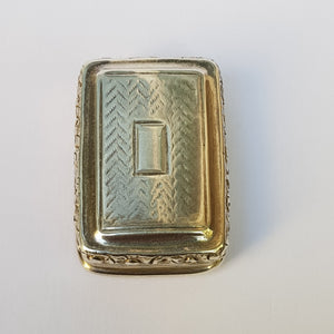 Sterling Silver Vinaigrette With Stylised Gilded Love Heart Grille Antique Georgian Circa 1819