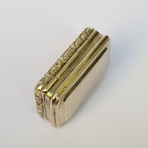 Sterling Silver Vinaigrette With Stylised Gilded Love Heart Grille Antique Georgian Circa 1819