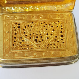 Sterling Silver Vinaigrette With Stylised Gilded Love Heart Grille Antique Georgian Circa 1819