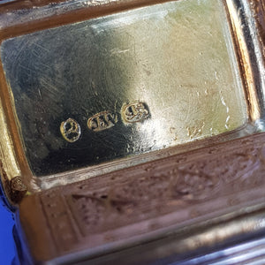 Sterling Silver Vinaigrette With Stylised Gilded Love Heart Grille Antique Georgian Circa 1819