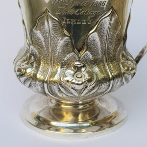 Sterling Silver Foliate Adorned And Chased Mug Antique Georgian Newcastle Circa 1829