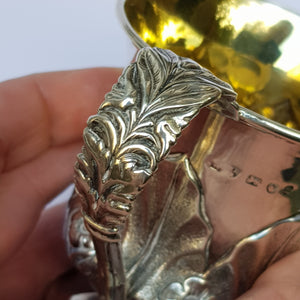 Sterling Silver Foliate Adorned And Chased Mug Antique Georgian Newcastle Circa 1829