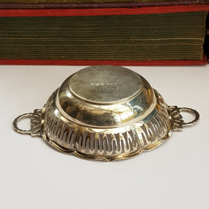 Sterling Silver Ornate Fretted Lovers Knot Decorated Bon Bon Dish Antique Birmingham CIrca 1912