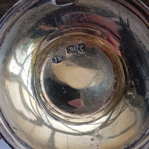 Large Sterling Silver Floral Chased Table Mustard Pot John Evans II Antique Victorian London circa 1860