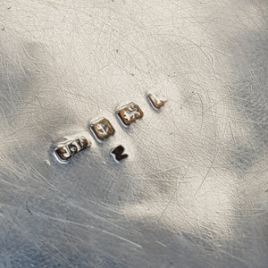 Sterling Silver Blue & Red Guilloche Decorated Drum Trinket Box Antique Birmingham Circa 1909