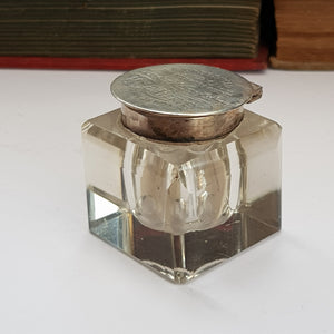 Sterling Silver Ink Stand With Ink Well Legend Engraved Antique Edwardian Chester Circa 1905