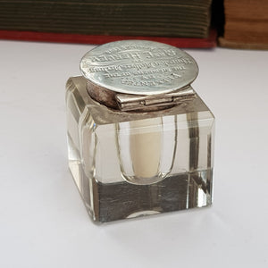 Sterling Silver Ink Stand With Ink Well Legend Engraved Antique Edwardian Chester Circa 1905