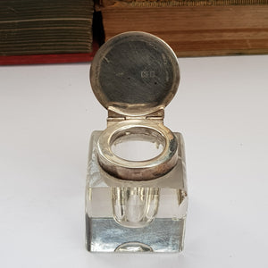 Sterling Silver Ink Stand With Ink Well Legend Engraved Antique Edwardian Chester Circa 1905