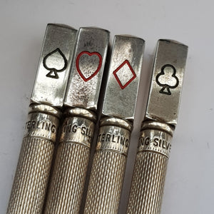 Sterling Silver Boxed Set Of x4 Propelling Bridge Pencils Vintage Retro Circa 1960's