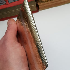 French Sterling Silver 18k Gold Adorned Cigarette Case Art Deco Vintage London Import Circa 1926