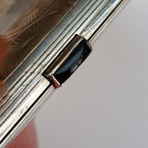 French Sterling Silver 18k Gold Adorned Cigarette Case Art Deco Vintage London Import Circa 1926