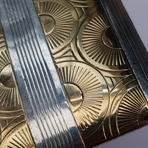 French Sterling Silver 18k Gold Adorned Cigarette Case Art Deco Vintage London Import Circa 1926