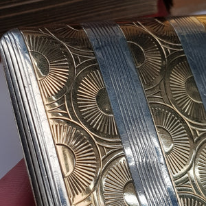 French Sterling Silver 18k Gold Adorned Cigarette Case Art Deco Vintage London Import Circa 1926