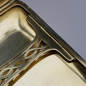 French Sterling Silver 18k Gold Adorned Cigarette Case Art Deco Vintage London Import Circa 1926