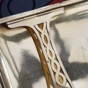 French Sterling Silver 18k Gold Adorned Cigarette Case Art Deco Vintage London Import Circa 1926