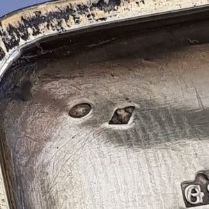 French Sterling Silver 18k Gold Adorned Cigarette Case Art Deco Vintage London Import Circa 1926