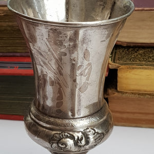 Rare Austrian Solid Silver Repousse Drinking Goblet Antique Vienna circa 1833