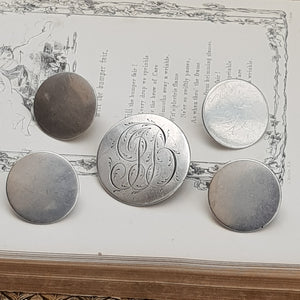 Sterling Silver Rare Set Of x5 Cloak Coat Buttons Antique Georgian London Circa 1790
