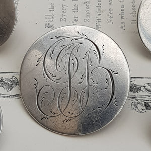 Sterling Silver Rare Set Of x5 Cloak Coat Buttons Antique Georgian London Circa 1790