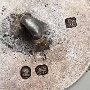 Sterling Silver Rare Set Of x5 Cloak Coat Buttons Antique Georgian London Circa 1790